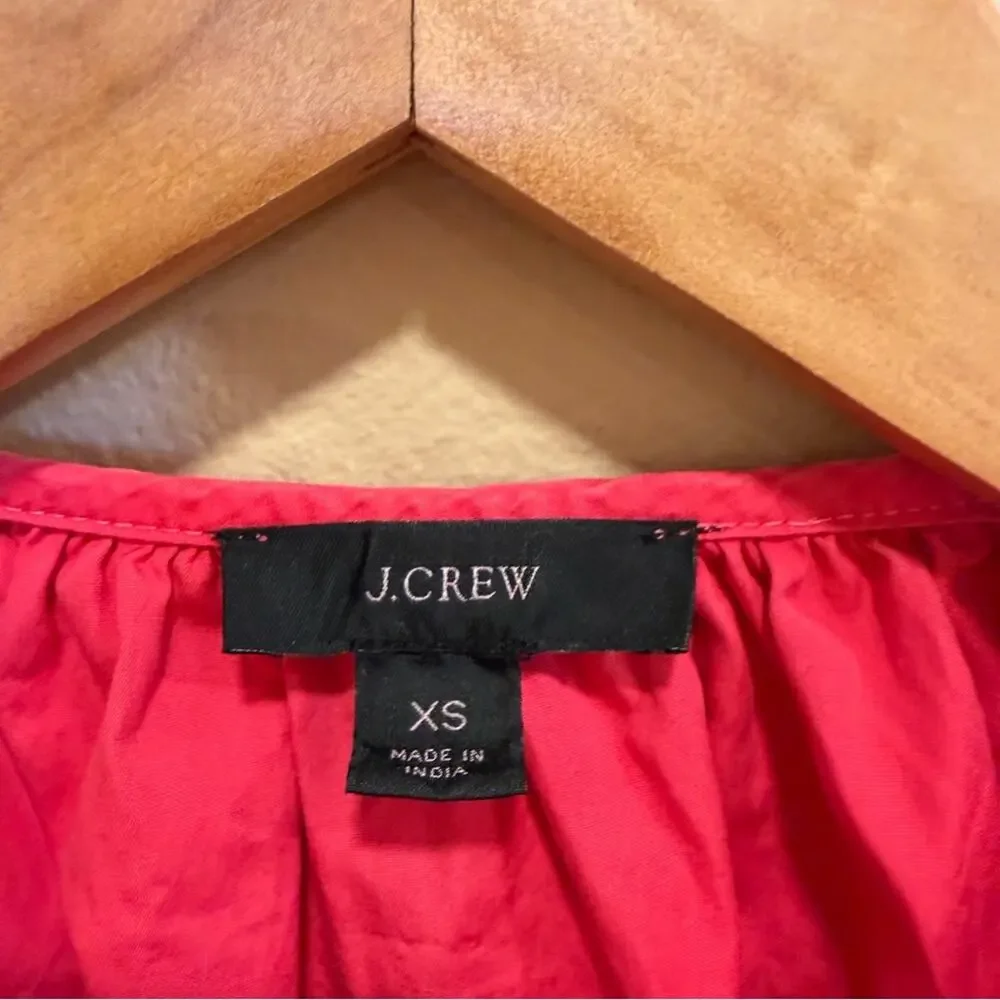 J. Crew Pink Cotton Poplin Long Sleeve Button Front Mini Dress XS